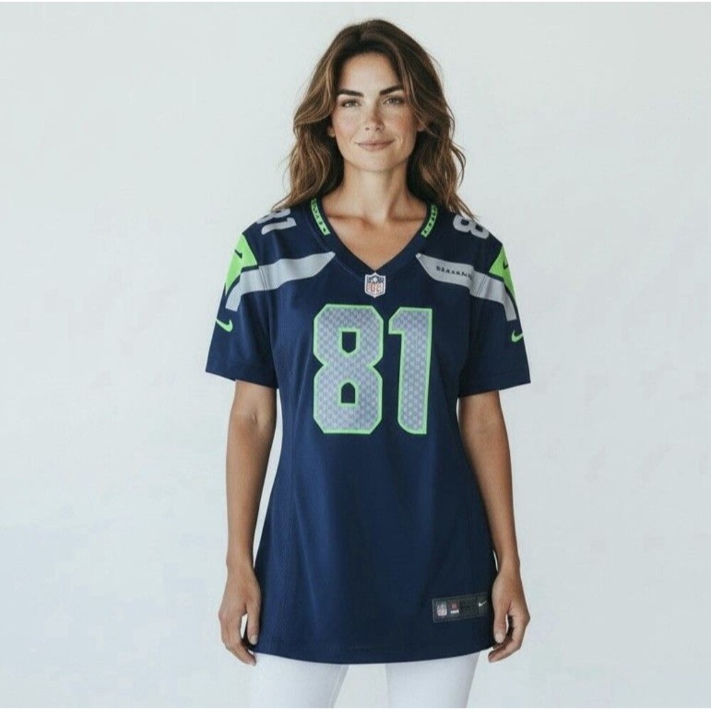 Nike Women M Seattle Seahawks Golden Tate 81 Jersey Blue Game Day NFL Medium